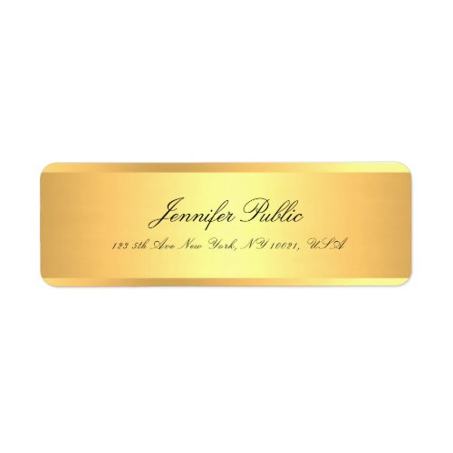 Handwritten Script Name Professional Elegant Gold Label