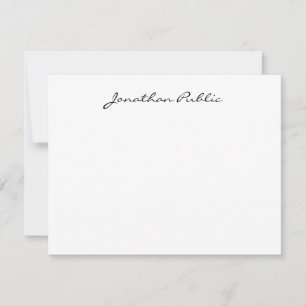 Handwritten Script Name Text Chic Simple Design Note Card