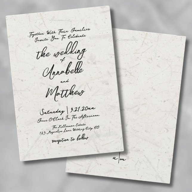 Handwritten Script Natural Earthy Boho Wedding Invitation (Handwritten Script Natural Earthy Boho Wedding Invitation)