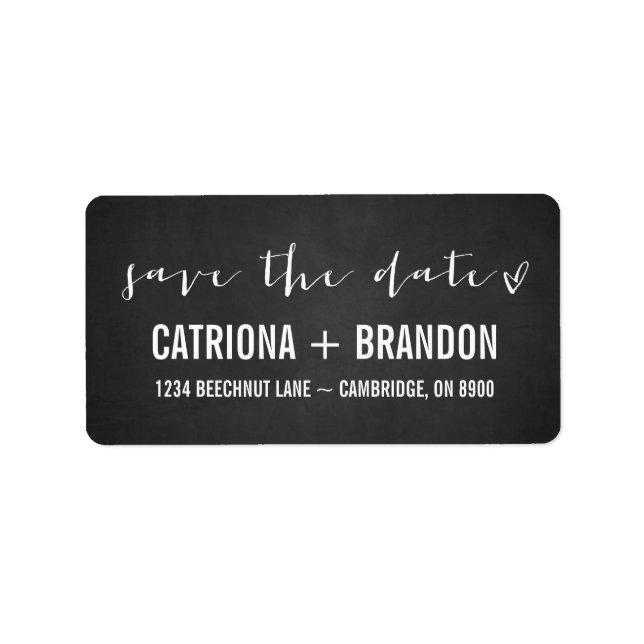 Handwritten Script Save the Date Address Label (Front)