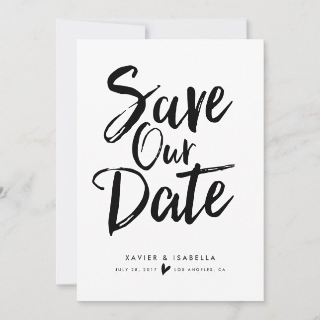 Handwritten Script Save The Date Announcement (Front)