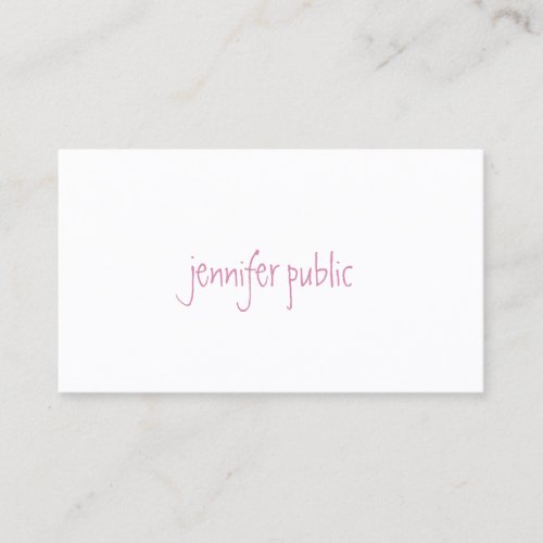 Handwritten Script Simple Modern Elegant Template Business Card