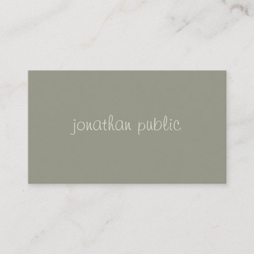 Handwritten Script Sleek Elegant Green Template Business Card