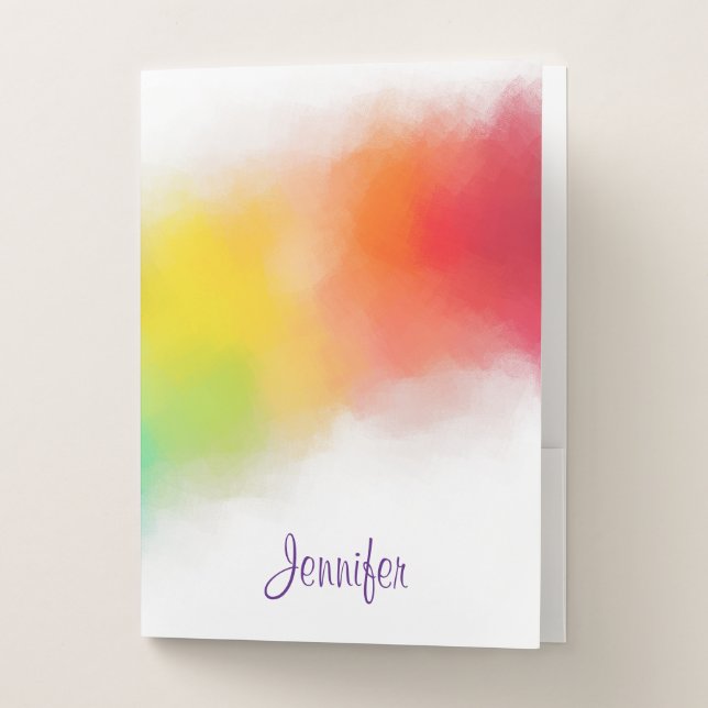 Handwritten Script Template Modern Elegant Pocket  Folder (Front)