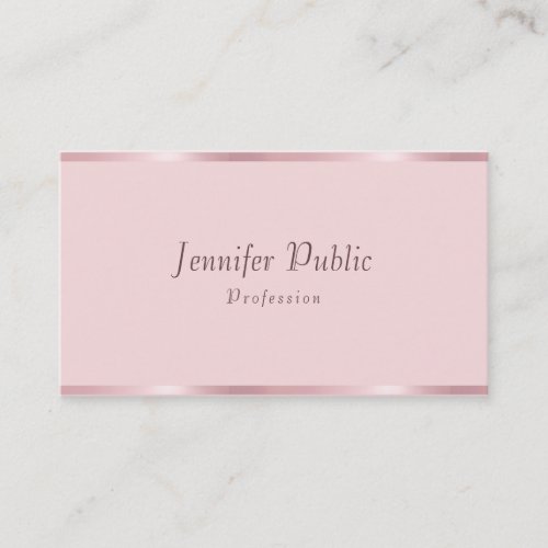 Handwritten Script Template Rose Gold Modern Business Card