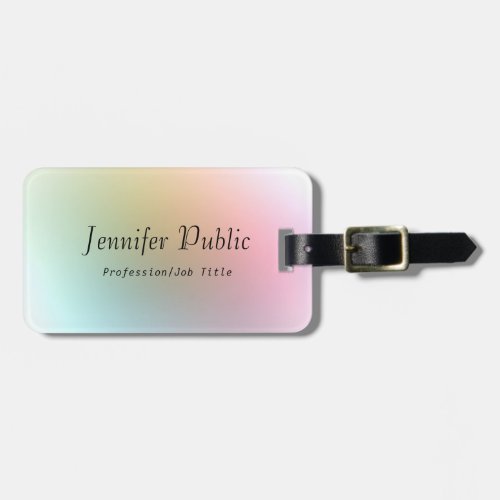 Handwritten Script Text Elegant Colorful Template Luggage Tag