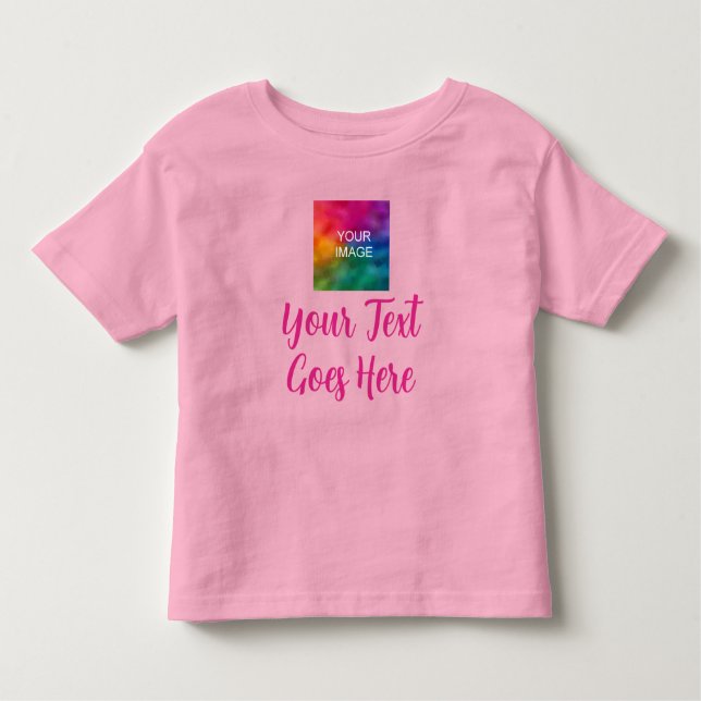 Handwritten Script Text Name Pink Create Your Own Toddler T-shirt (Front)