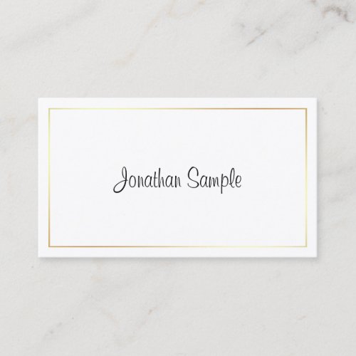 Handwritten Script Trendy Design Elegant Plain Business Card