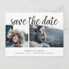 Handwritten Script Two Photo Save the Date
