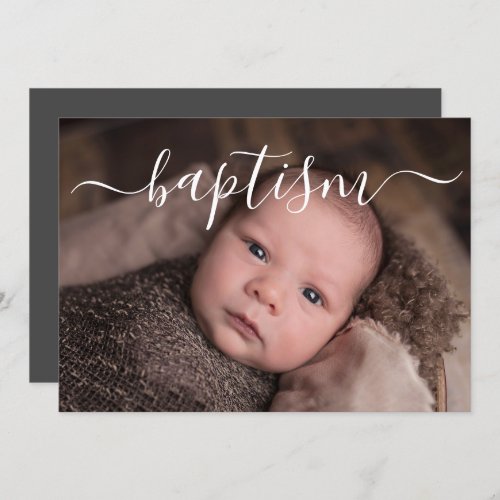 Handwritten Script Typography baptism Invitation