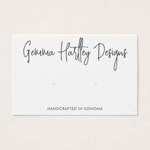 Handwritten Script Typography Earring Display Card