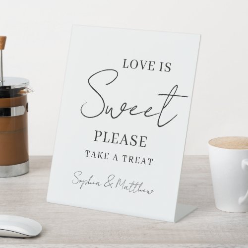 Handwritten Script Wedding Dessert Table Pedestal Sign