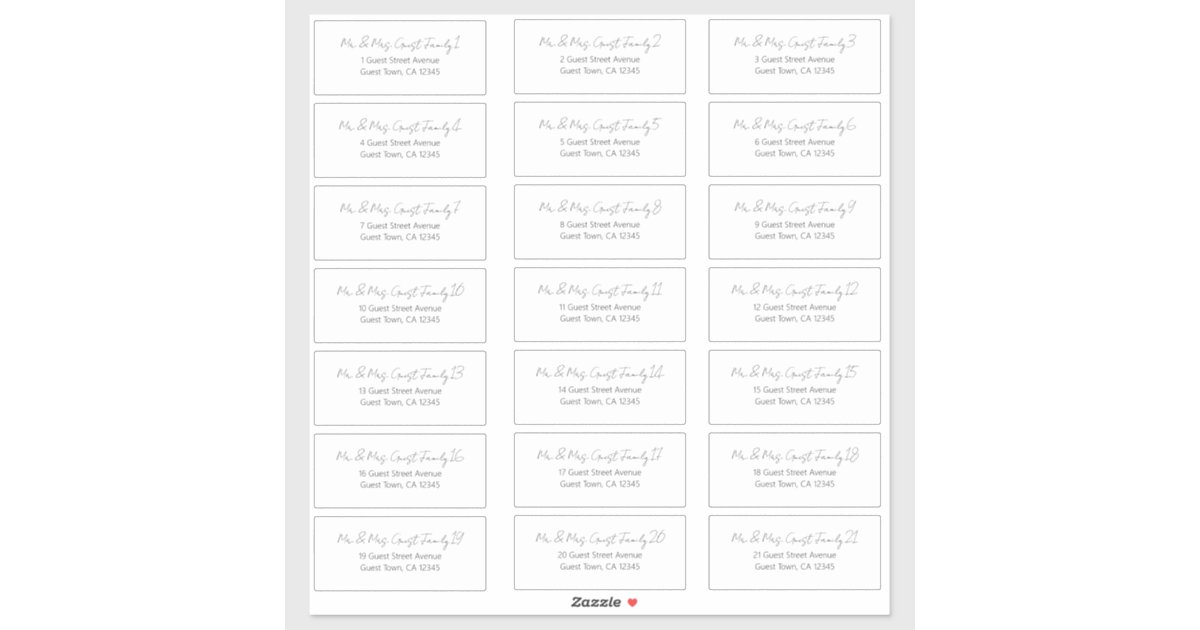 Handwritten Script Wedding Guest Address Labels | Zazzle
