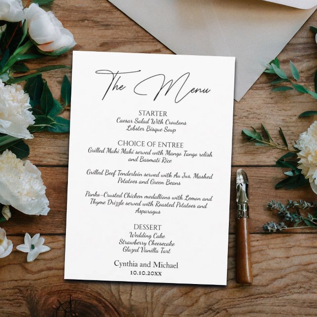 Handwritten Script Wedding Menu (Creator Uploaded)