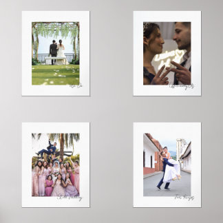 Handwritten Script Wedding Photo Captions Wall Art Sets