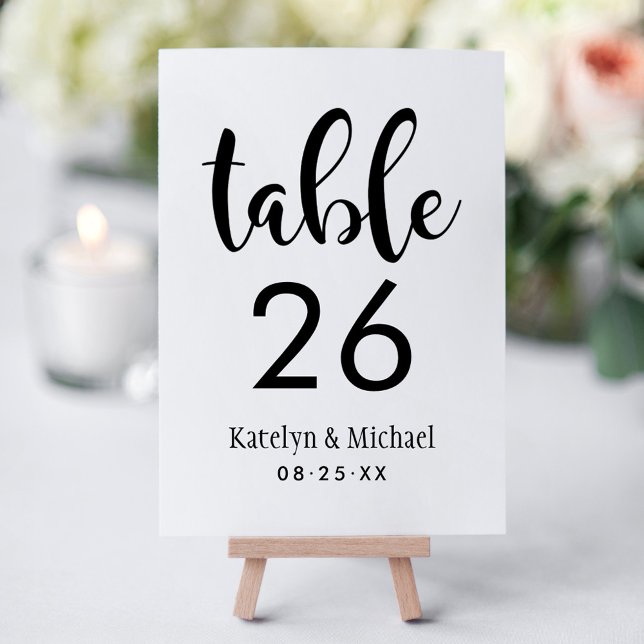 Handwritten Script Wedding Table Number Card (Creator Uploaded)