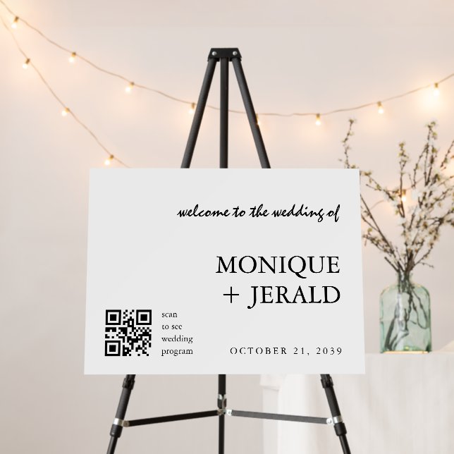 Handwritten Script Wedding Welcome & Program Sign (In Situ (Stand))
