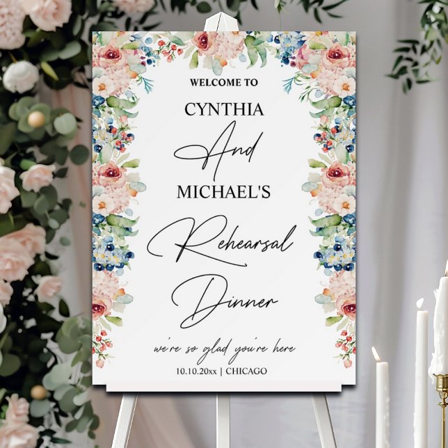 Handwritten Script Welcome to our Rehearsal Dinner Foam Board (Creator Uploaded)