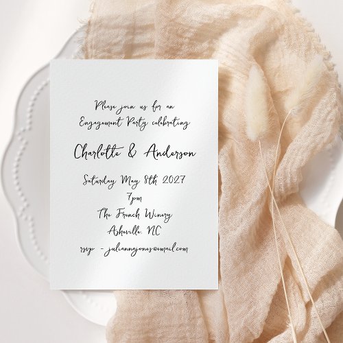 Handwritten Script Whimsy Quirky Engagement Party Invitation