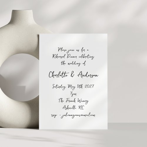 Handwritten Script Whimsy Quirky Rehearsal Party Invitation