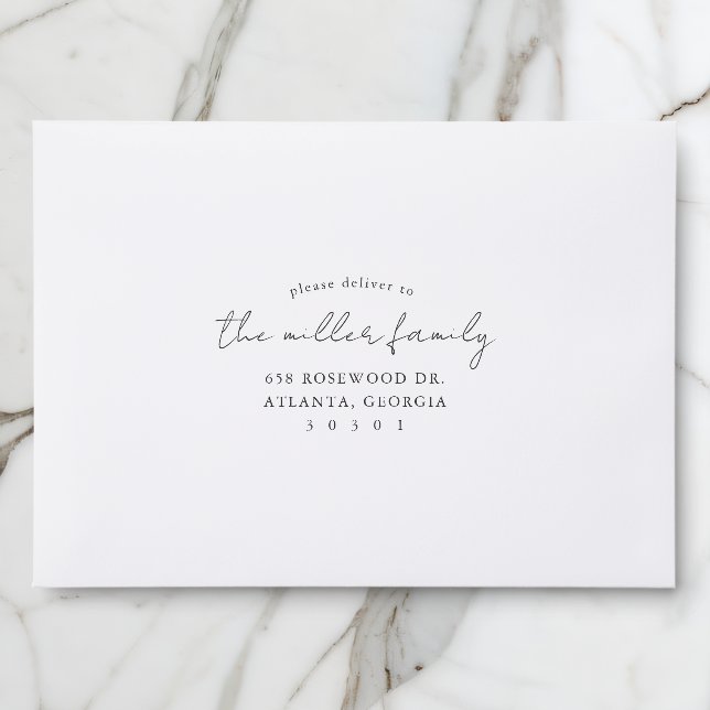 Handwritten Serif Back Addressed Envelopes (Front)