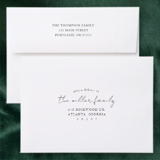 Handwritten Serif Back Addressed Envelopes