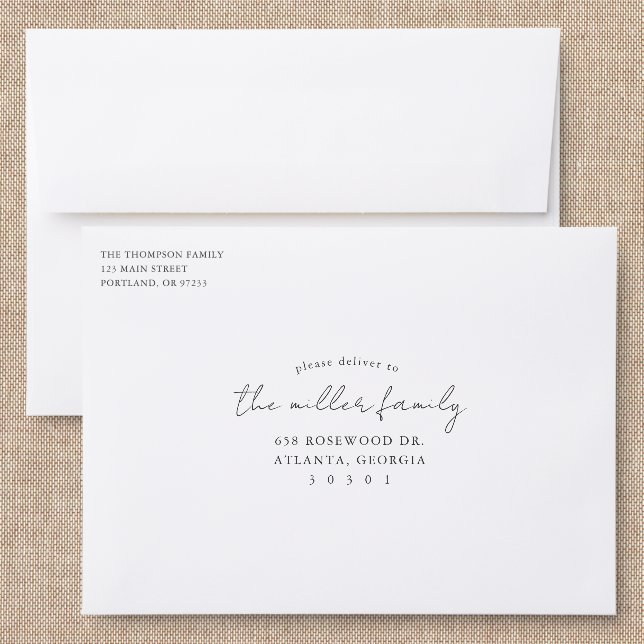 Handwritten Serif Back Addressed Envelopes (Linen)