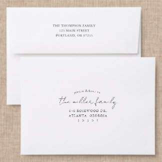 Handwritten Serif Back Addressed Envelopes