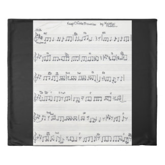 Handwritten Sheet Music Keep Of The Promise Black Duvet Cover