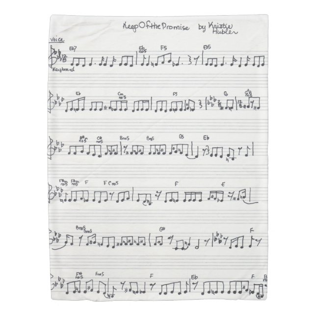 Handwritten Sheet Music Keep Of The Promise duvet (Front)
