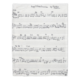 Handwritten Sheet Music Keep Of The Promise duvet Cover