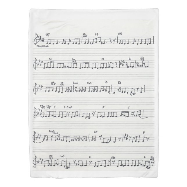 Handwritten Sheet Music Keep Of The Promise Song Duvet Cover (Front)