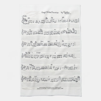 Handwritten Sheet Music kitchen dish towel