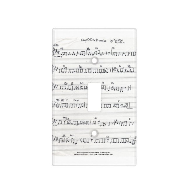 Handwritten Sheet Music light switch cover (Front)