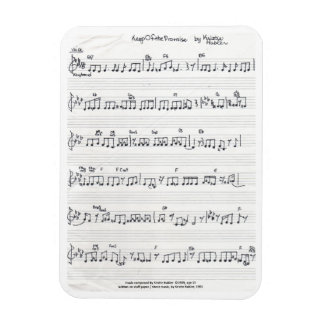 Handwritten Sheet Music rectangle fridge magnet