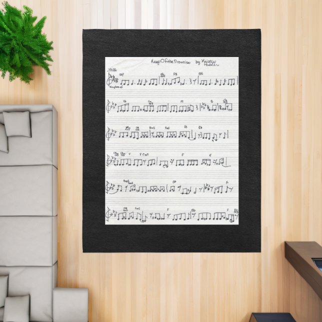 Handwritten Sheet Music Small Art Black Border Rug (Insitu (Indoor 2))