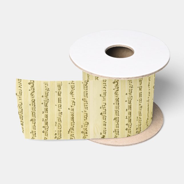 Handwritten Sheet Music Song Antique Ivory Ribbon (Spool)