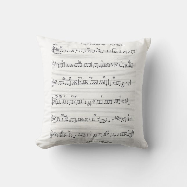 Handwritten Sheet Music throw pillow (Front)