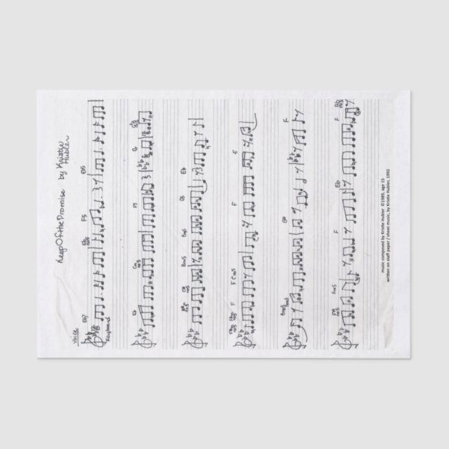 Handwritten Sheet Music tissue paper (Front)