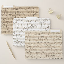 Handwritten Sheet Music Vintage File Folders