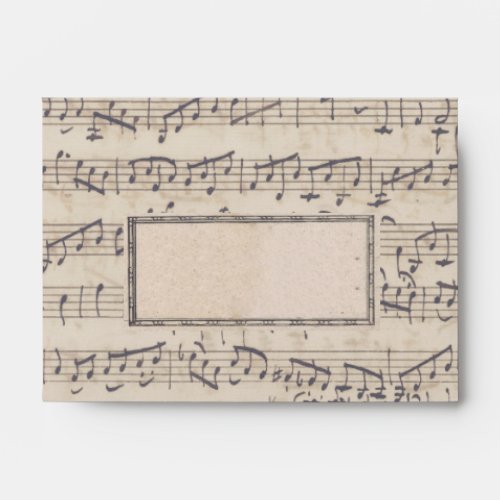 Handwritten Sheet Music Vintage Frame Envelope