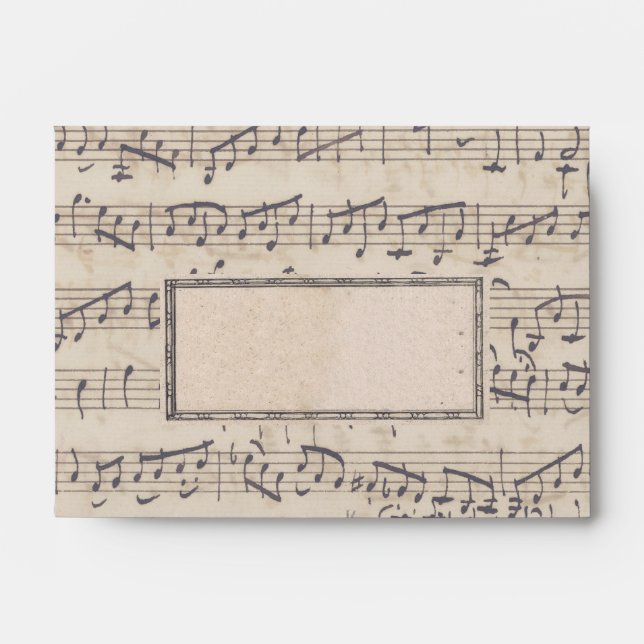 Handwritten Sheet Music Vintage Frame Envelope (Front)