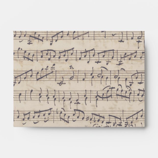 Handwritten Sheet Music Vintage Frame Envelope (Front)