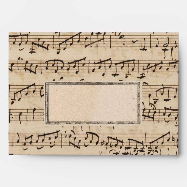 Handwritten Sheet Music Vintage Frame Envelope (Front)