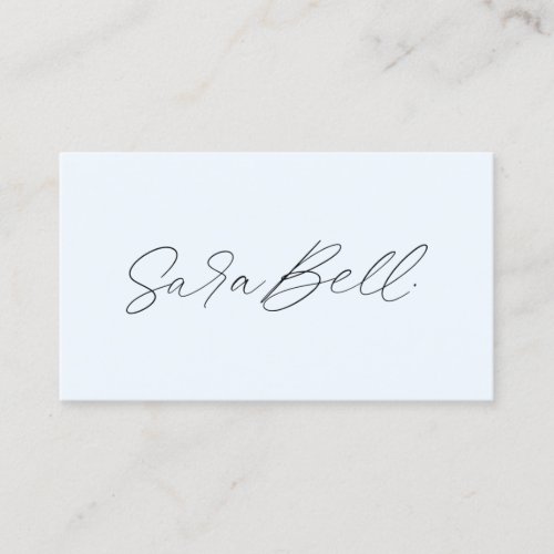 Handwritten Signature  Blue Modern Minimalist Business Card