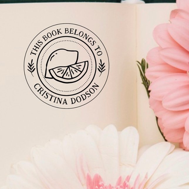 Handwritten Simple Lemon Custom Book Self-inking Stamp (Creator Uploaded)