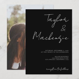 Handwritten Simple Minimalist Wedding Invitation