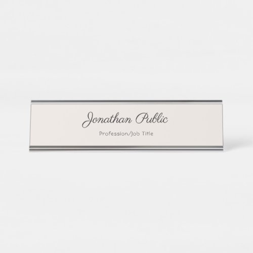 Handwritten Simple Professional Elegant Template Desk Name Plate