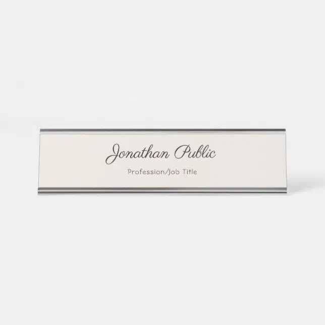 Handwritten Simple Professional Elegant Template Desk Name Plate | Zazzle