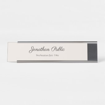 Handwritten Simple Professional Elegant Template Desk Name Plate | Zazzle